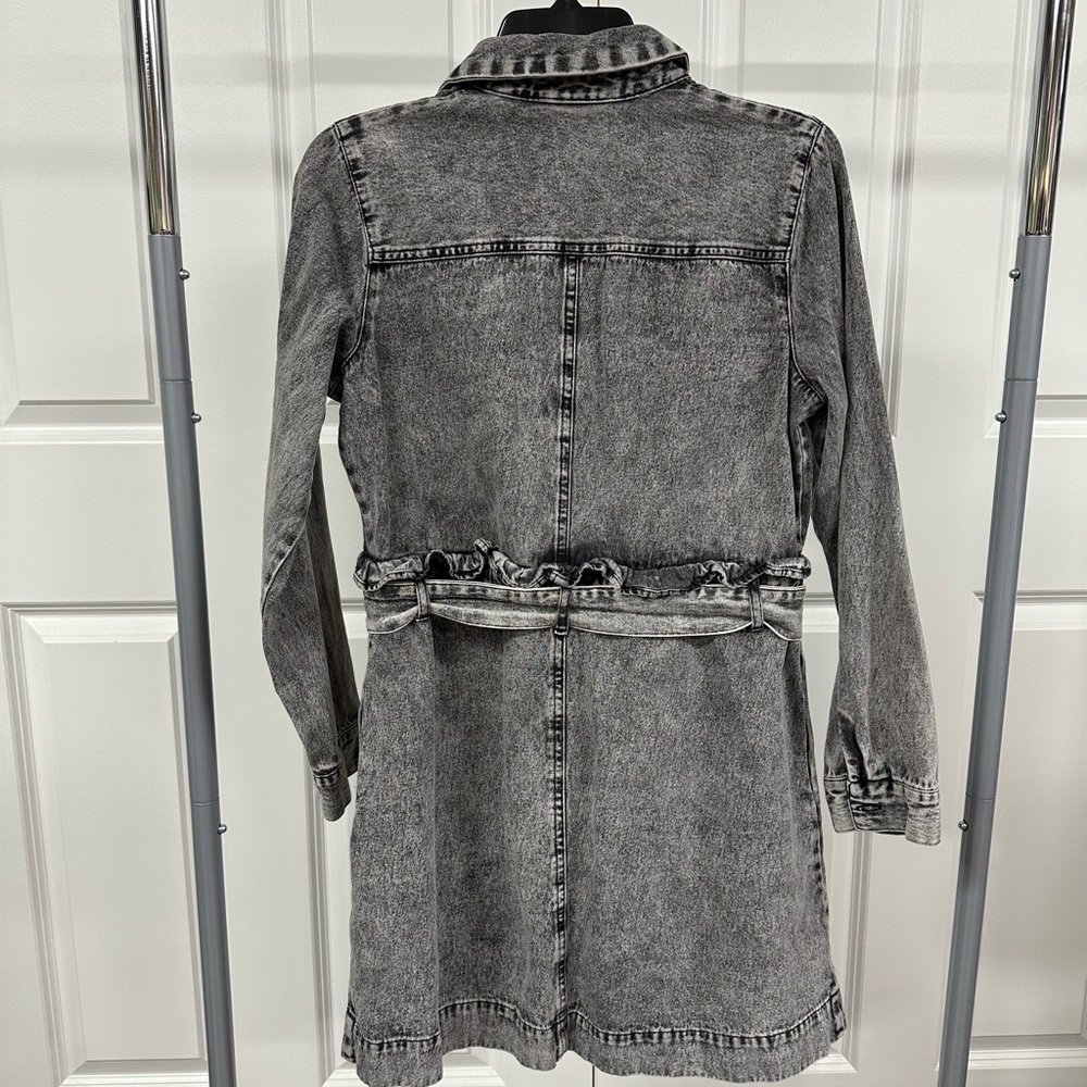 Denim Button-Up Dress with Belt - Picture 2 of 2